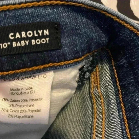 Veronica Beard Carolyn Tuxedo Striped Baby 10” Boot Jeans Size 26 - Picture 9 of 10
